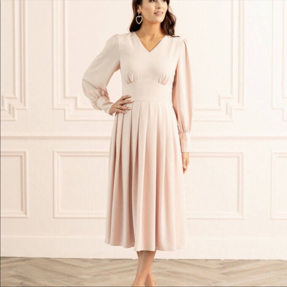 Rachel parcell “pink smoke” midi dress
